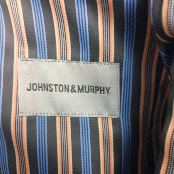 Johnston & Murphy Size L Polyester Blend 3 Btn Brown Pinstripe Blazer Sport Coat - Picture 12 of 12
